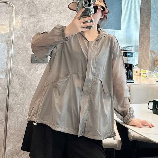 Fat Mm Ice Silk Sun Protection Clothing for Women Summer Outdoor Sports Breathable Anti-UV Sun Protection Clothing