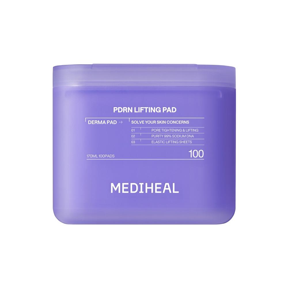 Mediheal Rose PDRN Pore Tightening Lifting Derma Toner Pad 100 Sheets (1 Container) - Korean Skincare Sagging Pore Treatment