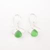Green Cat's Eye Gemstone 925 Sterling Silver Jewelry Handcrafted Earrings 1.50" EE-2-44