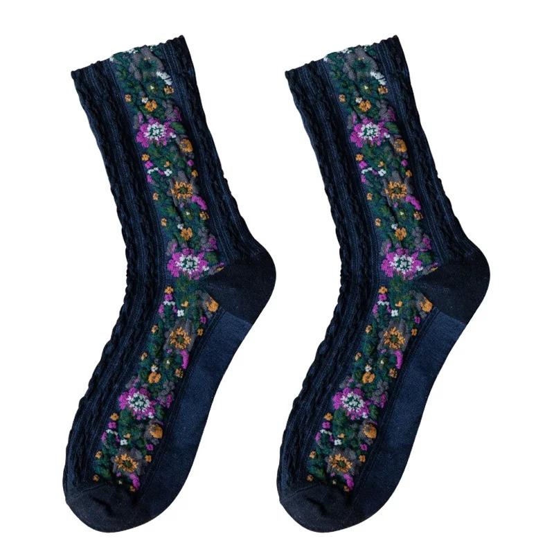 Fashion Classical Women's Flowers Dress Socks Famale Cute Spring and Autumn for Women Cute Socks Creative Gifts Accessories