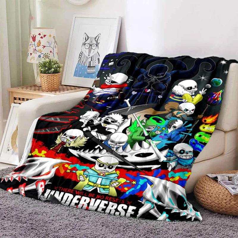 Funny U-Undertale Sans 3D Print Blanket Super Soft Warm Fleece Throw Blanket for Underground Legend Game Sofa Bed