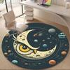 1 szt. Okrągły dywanik Moon Space Owl do biura, Mata odpowiednia do biura, Pod krzesła biurowe, Sypialni, Salonu, Wystroju domu, Dekoracji pokoju