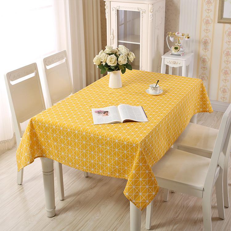 Cotton And Linen Tablecloth Simple Pastoral Plaid Household Geometric Rectangular Coffee Table Tablecloth Table Cloth Direct Sales