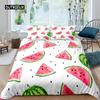 Watermelon Duvet Cover Set Hawaiian Bedding Set King Size Microfiber Summer Fruit Theme Comforter Cover for Kids Boys Girls Teen