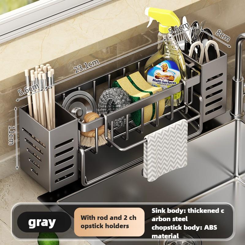 

Самоосушающаяся полка для раковины, сушилка для посуды, полка для кухонной раковины, держатель для мыла и губки для мытья посуды, органайзер для кухонной раковины
