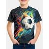 Men's T-shirt Soccer Football Print T-shirt Fashion Casual Short Sleeve Tees Summer Men's and Women's Tees Tops Clothing