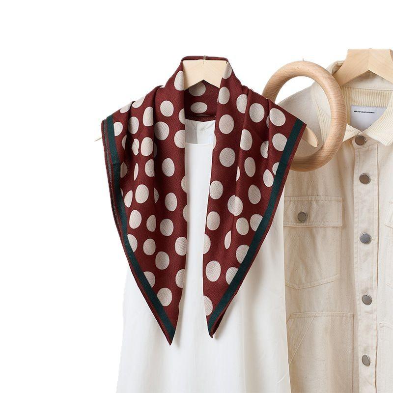 Elegant Polka Dot Double Sided Printed Versatile Women Fashion Neck Scarf