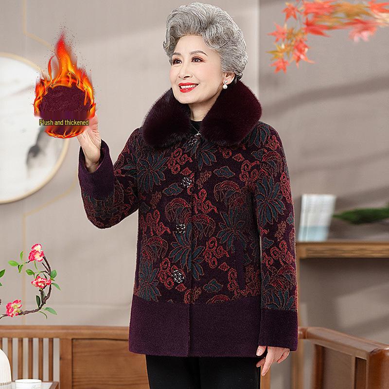 Women's Plus Size Faux Mink Coat: Warm Fleece-Lined Winter Outerwear for Juniors, Middle-Aged, and Elderly