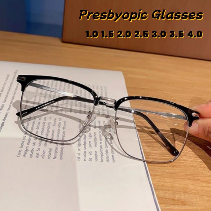 New Fashionable Personalized Hd Presbyopia Glasses Neutral Handsome Business Eye Protection Anti Blue Light Glasses