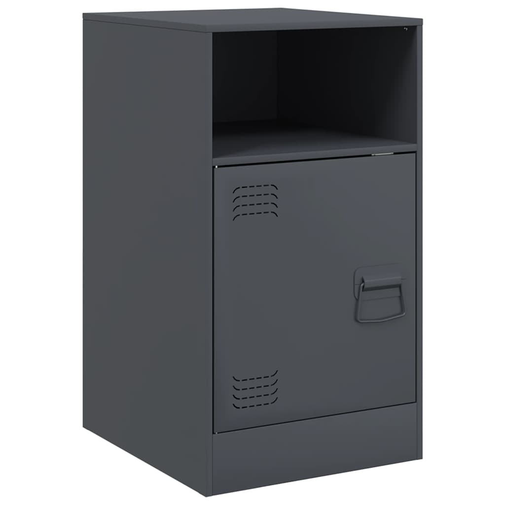 Vidaxl Szafka Nocna, Antracytowa, 34,5X39X62 Cm, Stal
