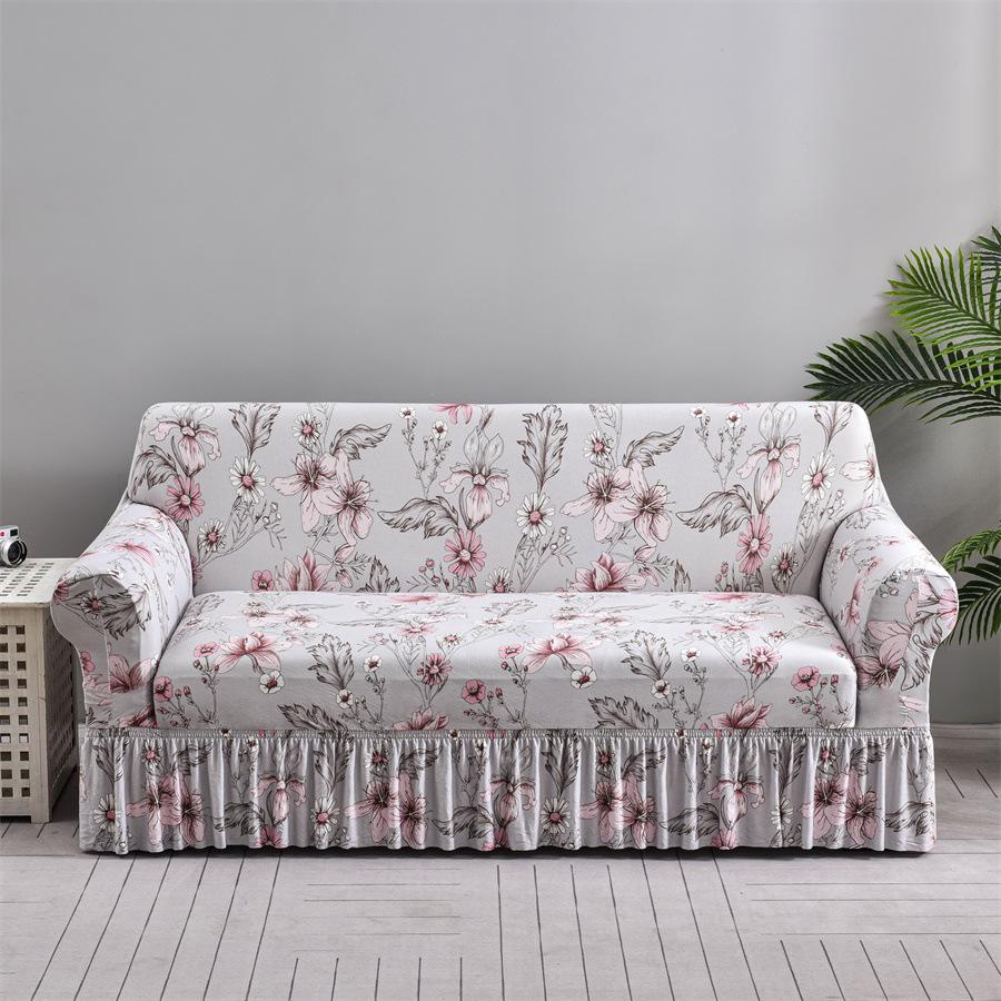 

All Inclusive Elastic Sofa Cover with Skirt and Sofa Cover for All Seasons 90-140cm