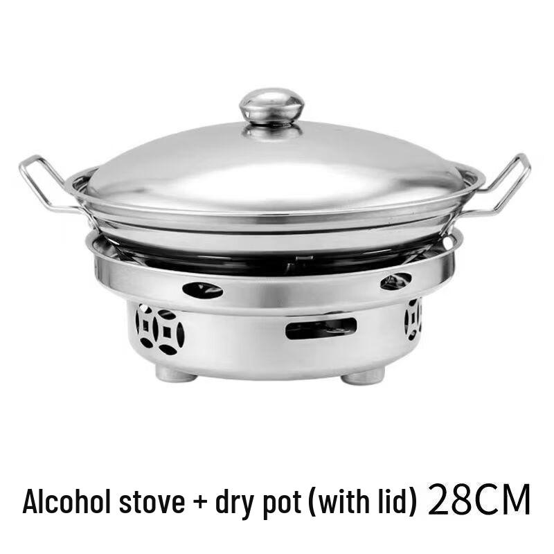 ZISIZ Commercial Dry Pot Cookware Set with Alcohol Stove