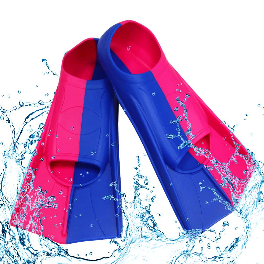Eco-friendly Soft Silicone Hot Sell Custom Logo Full Foot Diving Fin Adult Kids Short Blade Swim Fins for Snorkeling Diving
