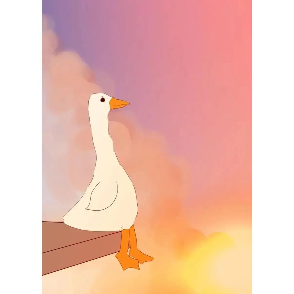 Canvas Painting Funny Memes Duck Posters and Prints Modern Lovely Duck Wall Art Picture for Living Room Home Bedroom Cafe Decor
