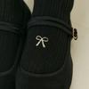 SOCKS APPEAL RIBBON GIRL Short Embroidery Black