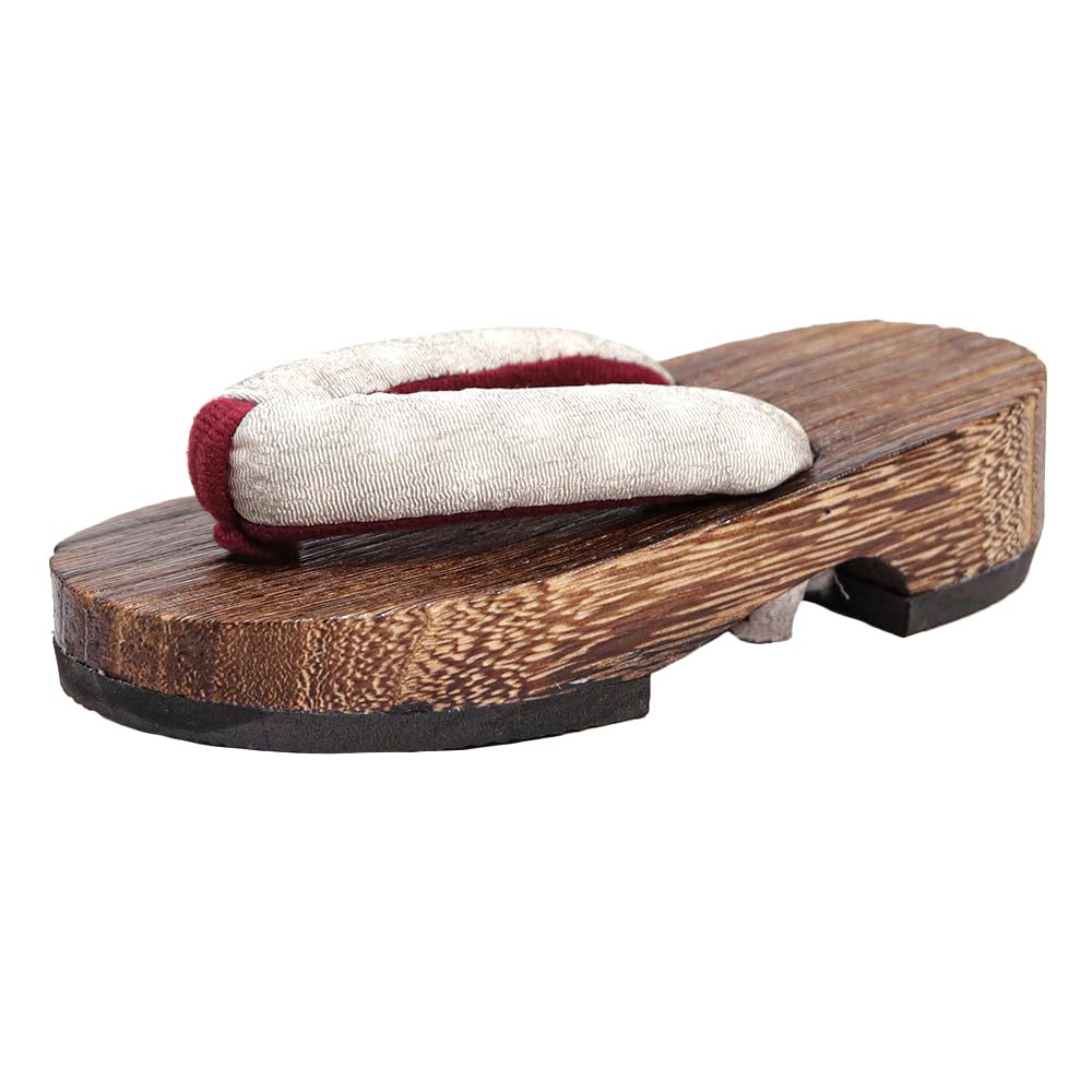 Geta in Burnt Paulownia Wood for Girls [KYOETSU] (Japanese Clogs) Dull, (5 Beige, measurement_18_point_0_centimeters)