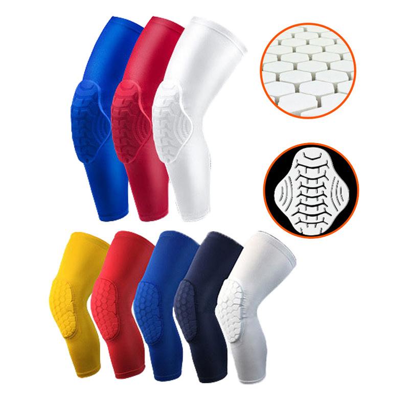 Breathable Flexible Honeycomb Anti-Collision Knee Pads Long Compression Adjustable Knee Sleeves Support Braces Protection