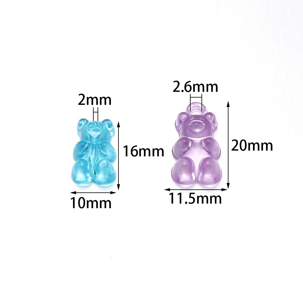 50pcs Colorful Bear Acrylic Beads Cute Transparent Gummy Bear Series Bead For Jewelry Making DIY Bracelet Earring Christmas Gift