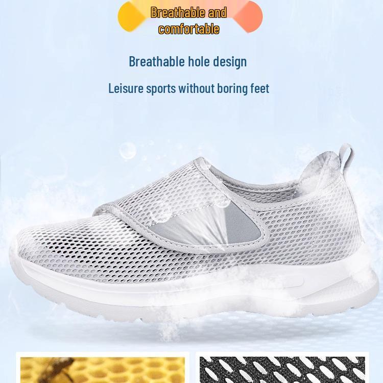 Summer Breathable Shoes for Elderly with Swollen Feet and Hallux Valgus