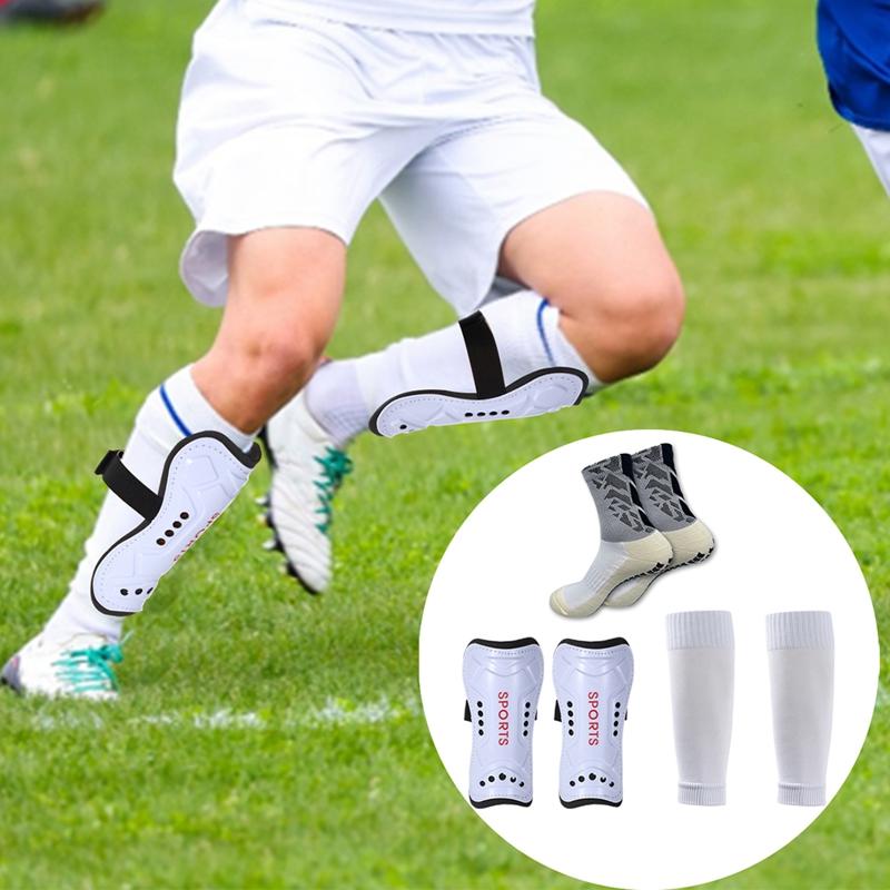 1 Set New High Elastic Football Shin Guards Socks Leg Coveradult Youth Outdoor Sports Non-slip Running Cycling Soccer Socks