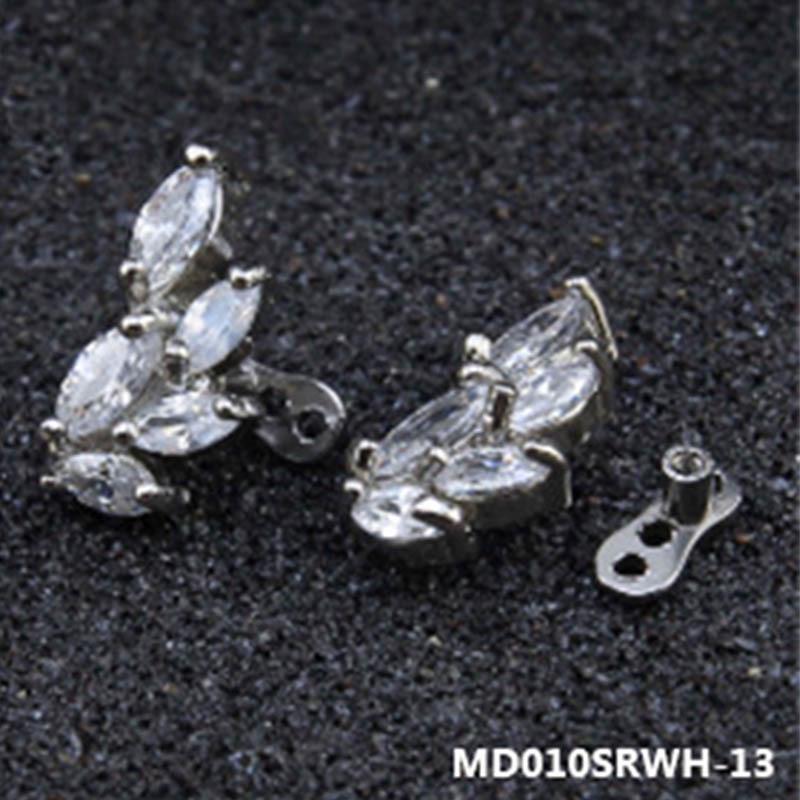 Europäischer und amerikanischer Zirkon-Strass-Piercingschmuck - 316L Titanstahl