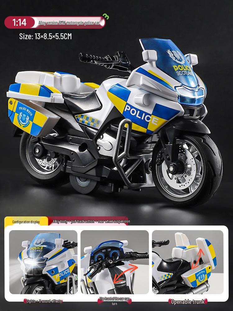 

Игрушка Мотоцикл из Сплава - Гоночная Модель-Симулятор, Полицейская Тематика, Инерционный Механизм для Детей