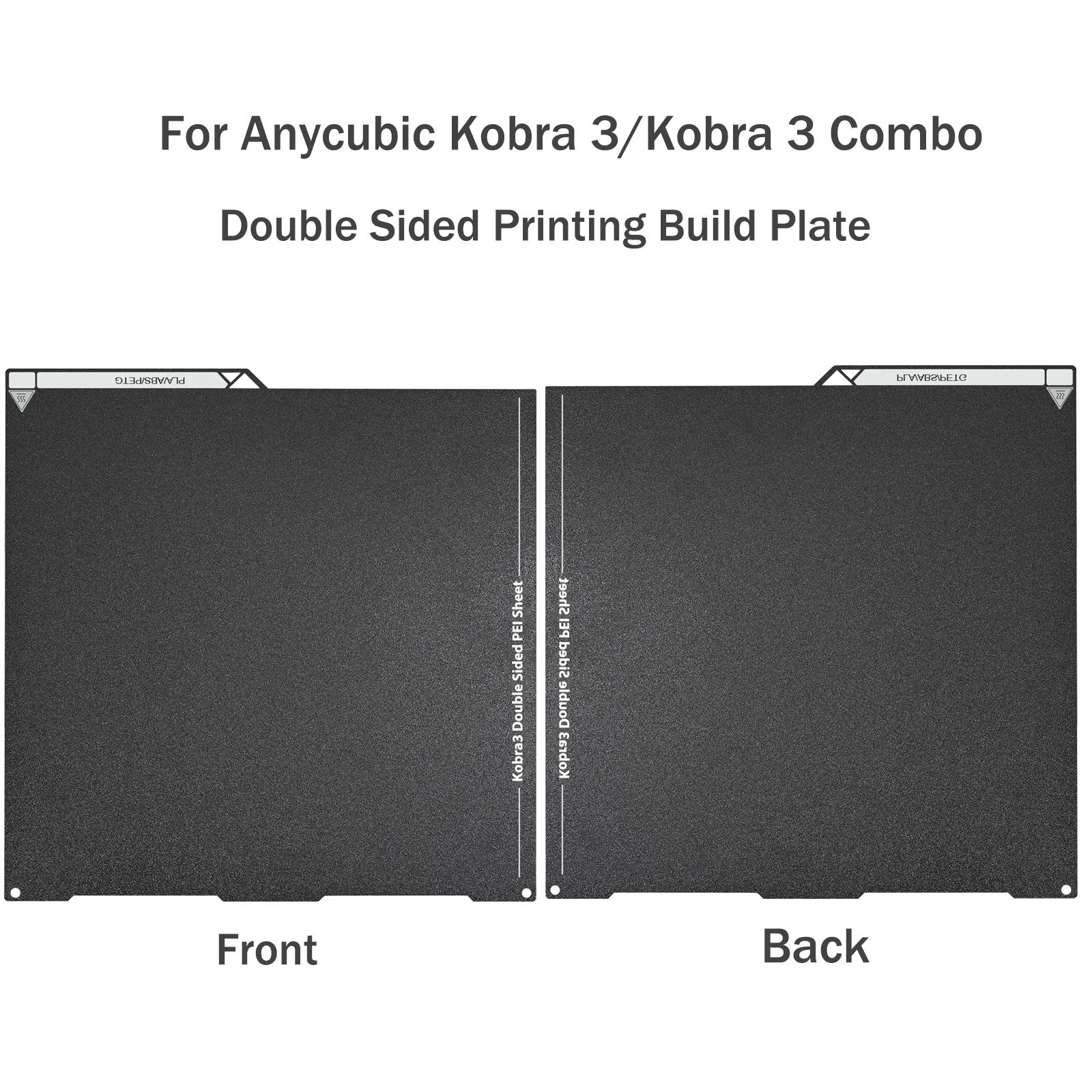 For Anycubic Kobra 3 Build Plate PEI Plate 256x268 Kobra 3 Upgrades Kobra 3 PEI Textured Plate Double sided Kobra 3 Accessories For kobra 3
