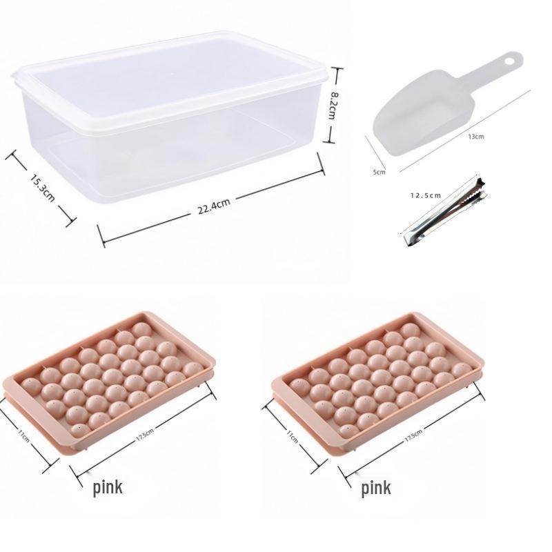 Spherical Ice Cube Tray with Lid for Ice Hockey - Makes 33 Cubes