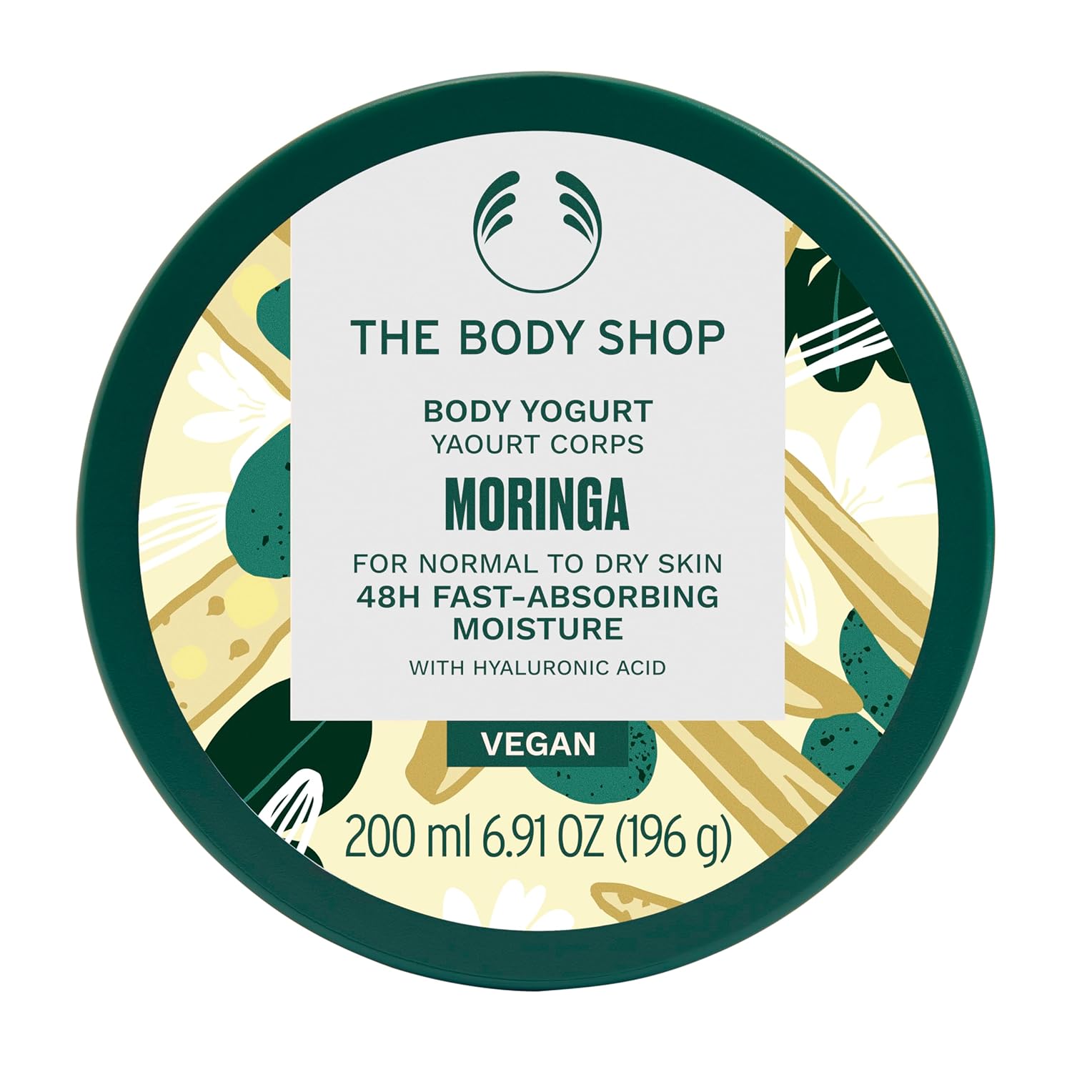 The Body Shop Moringa Vegan Body Yogurt 200ml for Normal to Dry Skin Hydration
