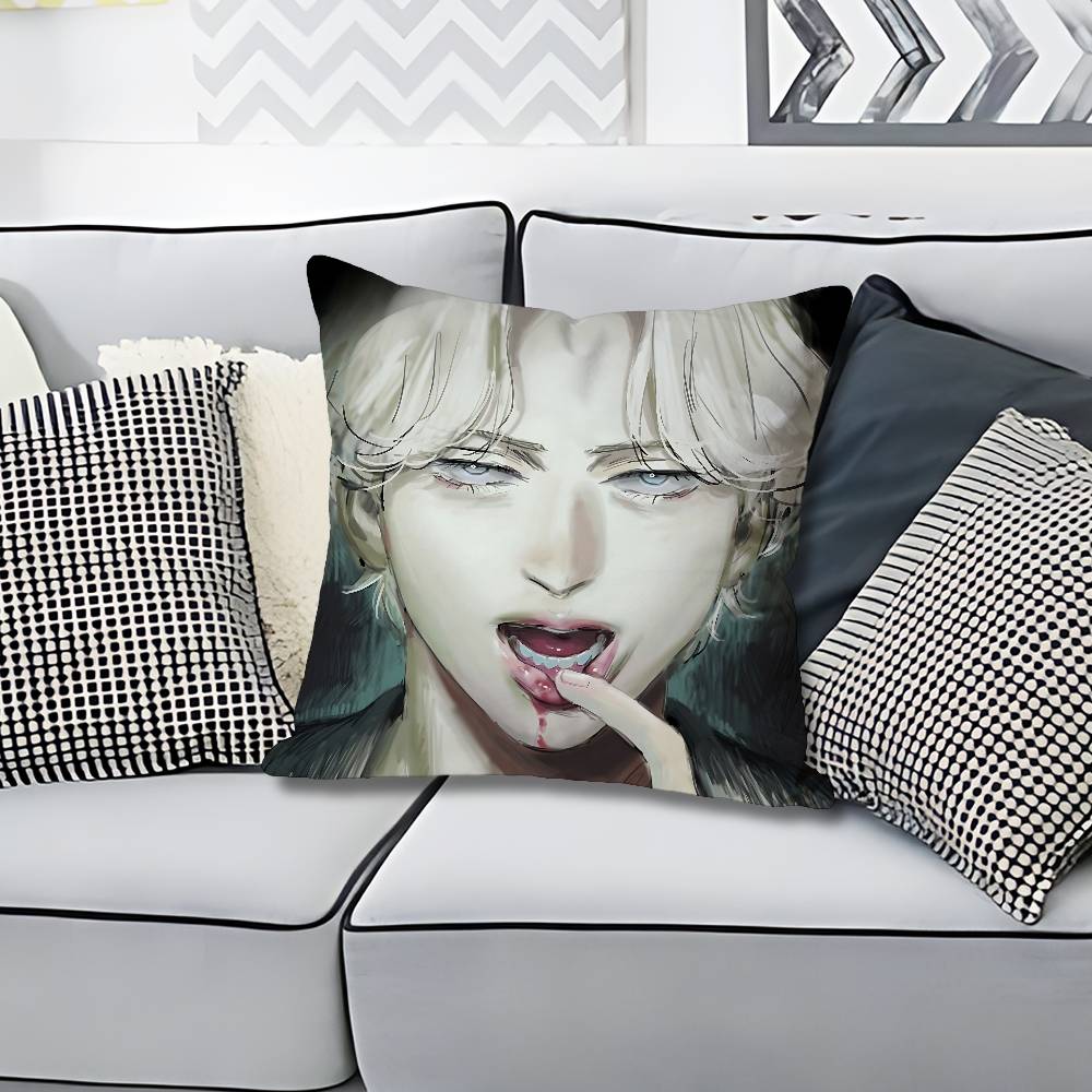 JJohan LLiebert Monster Anime Celebrity Merchandise AllMatch Printed Pillow Case Sofa Car Office Room Decoration Protector