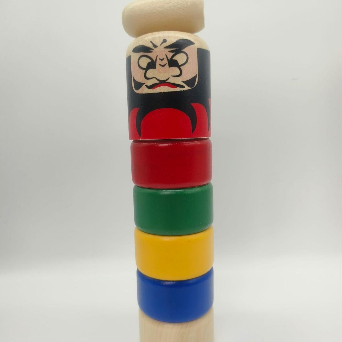 Children s Educational Wooden Tiger Knocking and Stacking Tower Toy