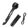 Stainless Steel Portable Outdoor Cutlery Set with Knife, Fork, Spoon & Whistle