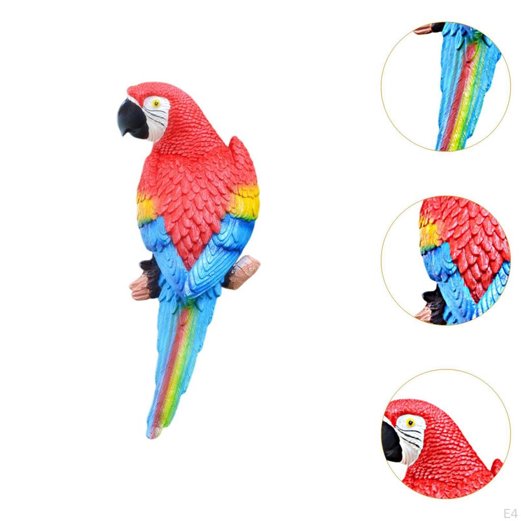 Resin Wall Bird Statue Birds Art Lawn Figurine Animal Ornament for Garden