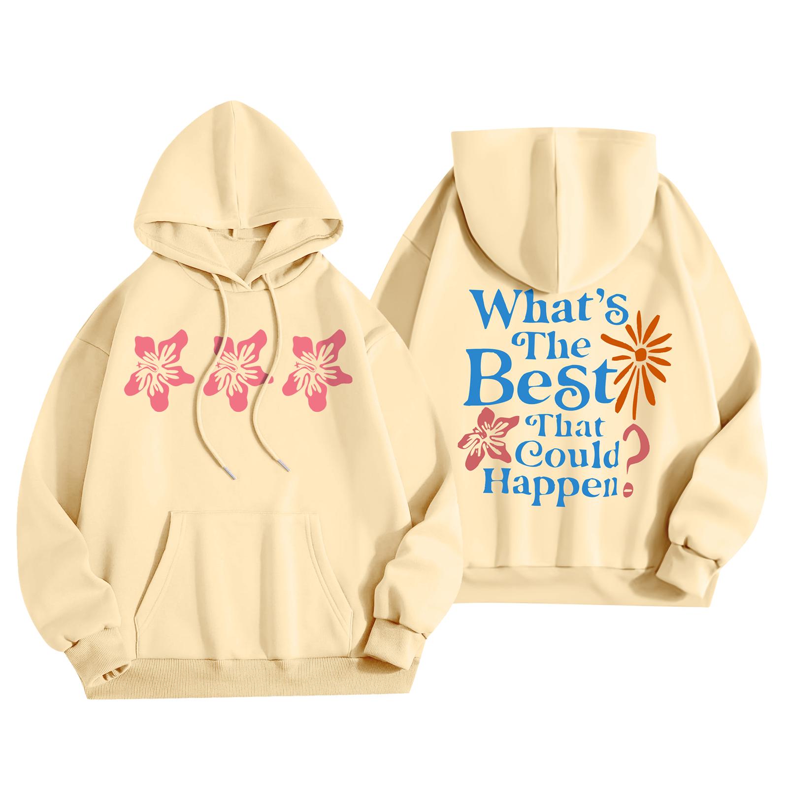 

Женская мода, женский легкий пуловер с длинными рукавами и карманами, толстовка с капюшоном в стиле консервативного стиля XL жёлтый