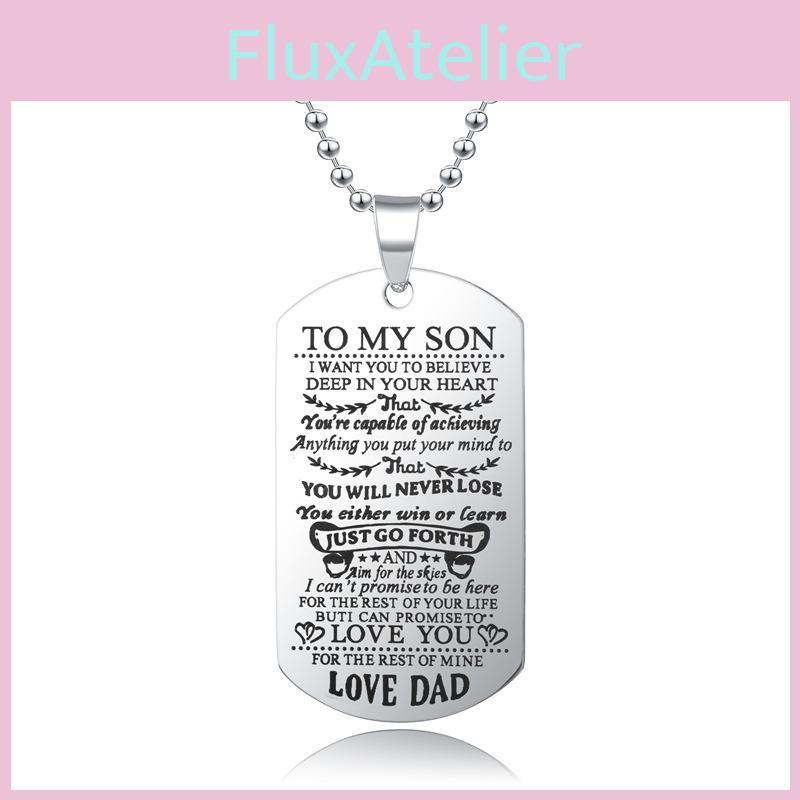 Fashion To Necklace My Son Daughter Dad Mom Dog Tag Birthday Gift For Kids