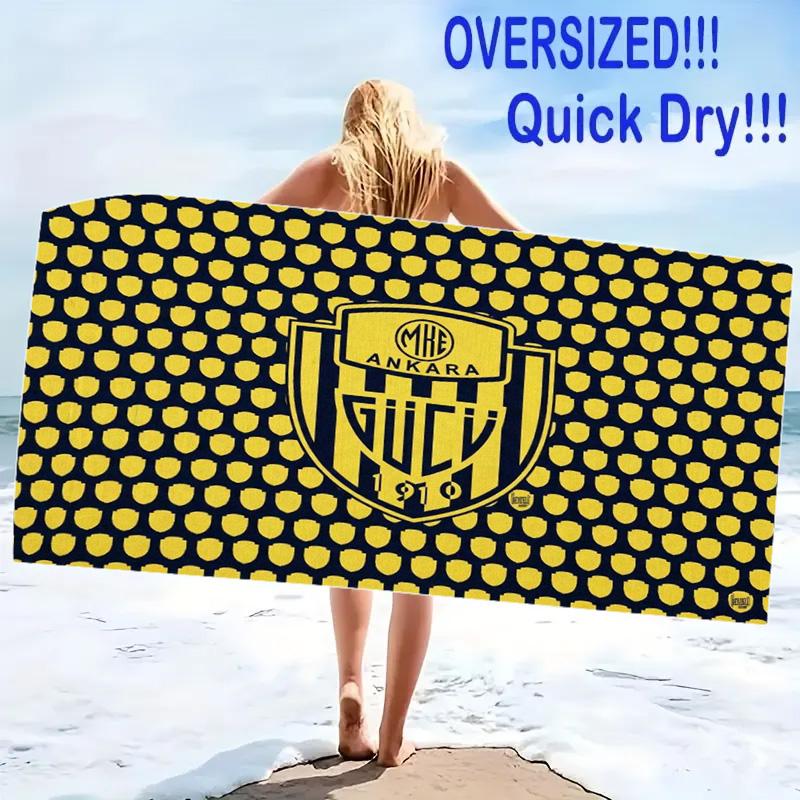 Ankara Gücü Print Beach Towel, Large Soft Quick Dry Towel for Beach Camping Swimming