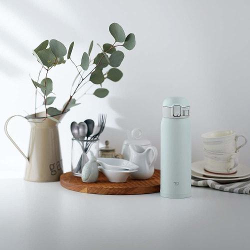ZOJIRUSHI Wasserflasche One Touch Edelstahlbecher Seamless 0,48L Eisgrau SM-WA48-HL