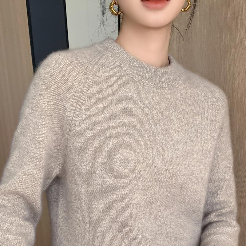 Women's 3-Strand Marled Cashmere Pullover - High-End, Stylish, Round Neck Sweater