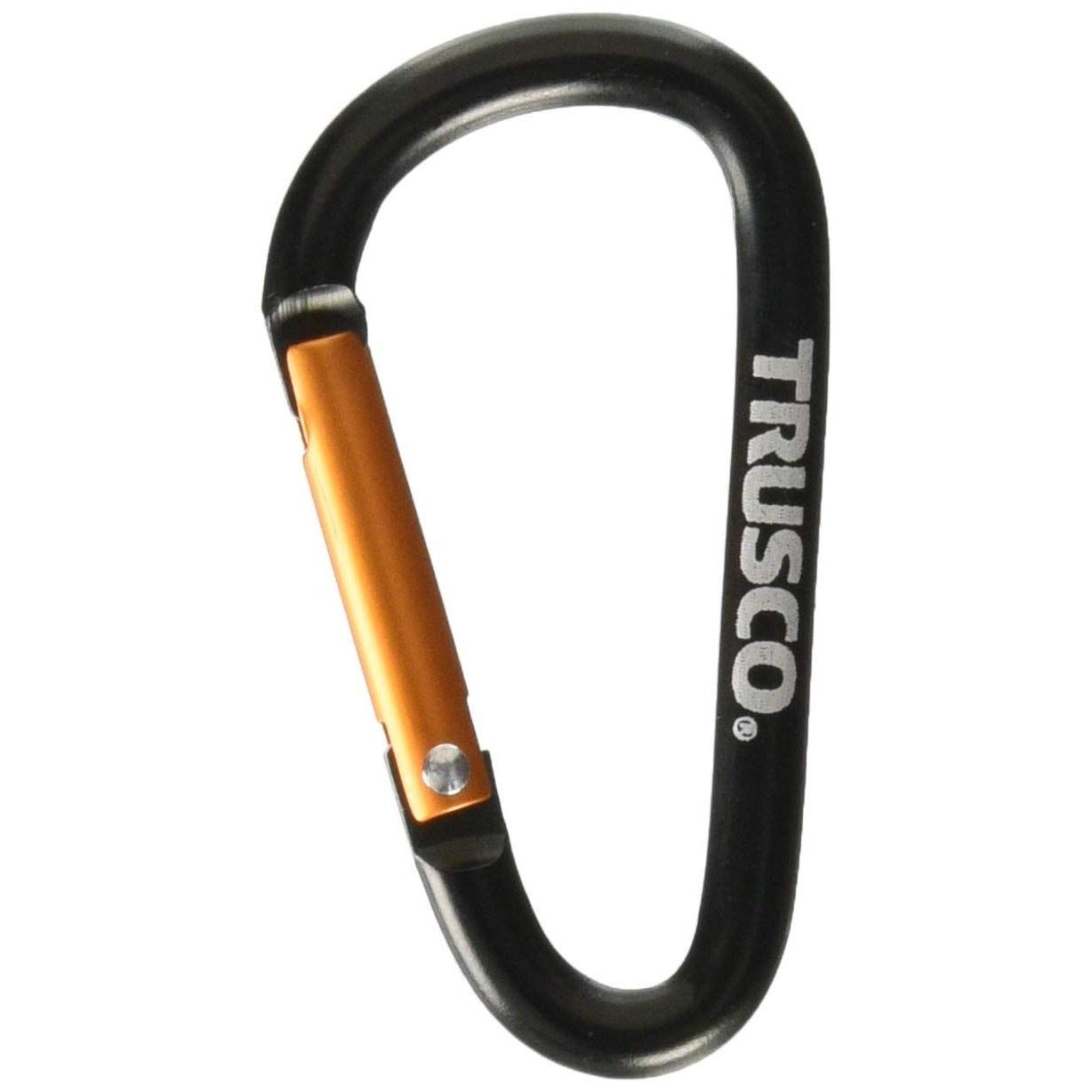 TRUSCO Carabiner Diameter 5mm X 50mm D-Type Black TKN550BK