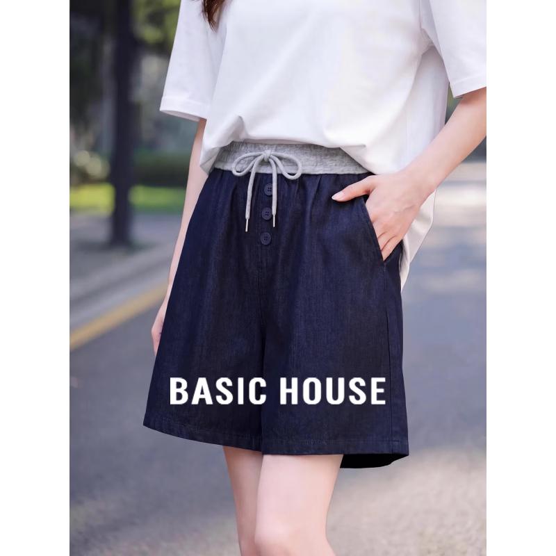 Basic House Women s Tencel Blend High-Waist Shorts M