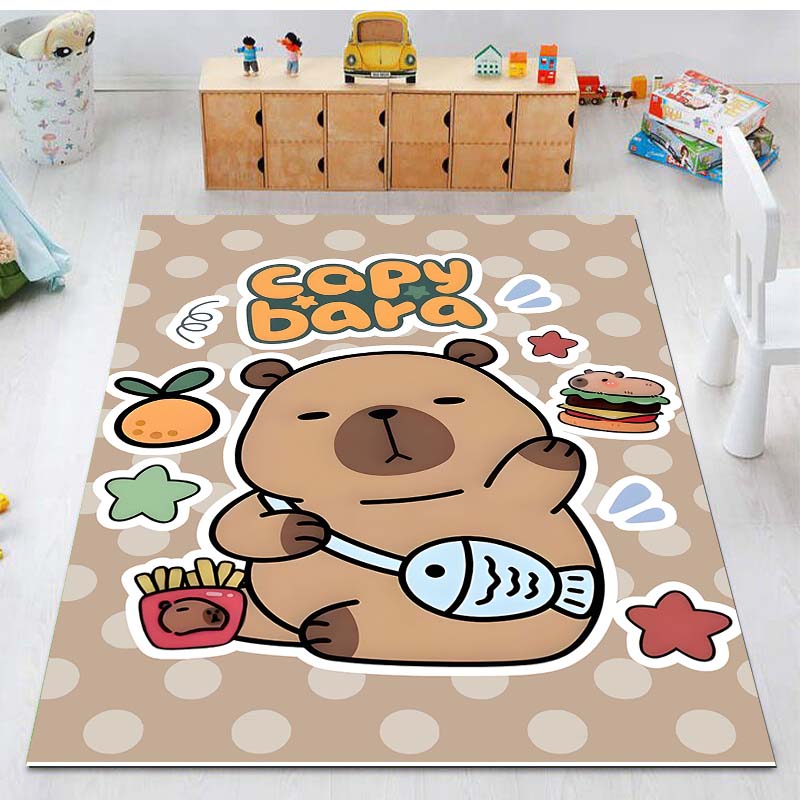 New Cute Capybara Cartoon Print Rug Carpets for Bedroom Living Room Sofa Mat Door Mat Dressing Room Rugs for Gifts