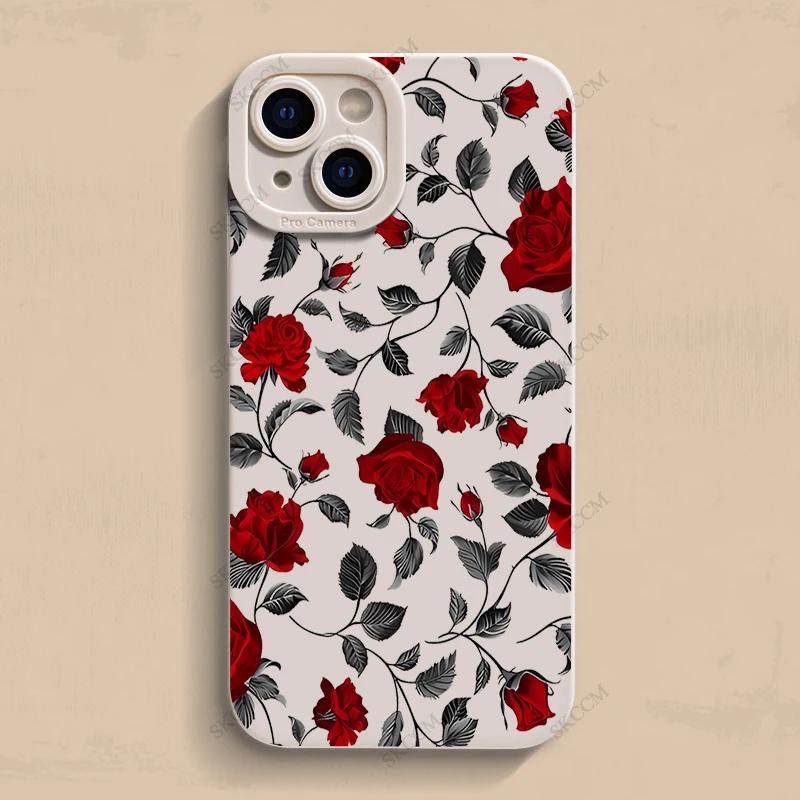 Nový Retro Módní Růžový Kryt na Telefon Pro iPhone 16 15 14 13 12 11 Pro Max XS XR X 7 8 16 Plus Nárazuvzdorný Matný Měkký Silikonový Kryt