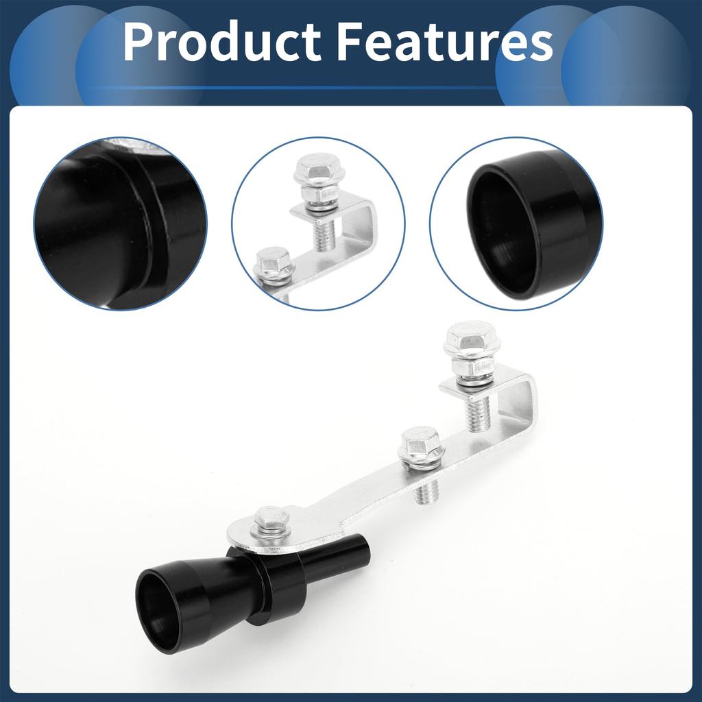 INFINAUTO Turbo Sound Exhaust Muffler Pipe Whistle Rear Tail Pipe S Carbide Chrome Manufacturer Aluminum Black 1 Set