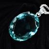 925 Sterling Silver Oval Pendant Aquamarine 137 Ct Certified Lab Created