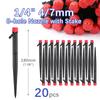 50-5m 1/4" Garden Drip Micro Irrigation 8-hole Adjustable Drippers with Stake 4/7mm Adapter PVC Tubing Automatic Watering System