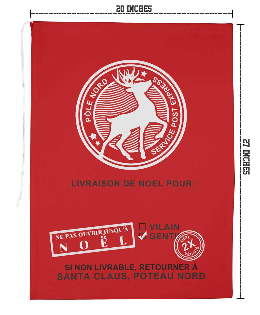 Printtoo Pack of 2 Drawstring Special Delivery Extra Large Size Christmas Sack Re-Usable Xmas Present Storage 27x20 Inch