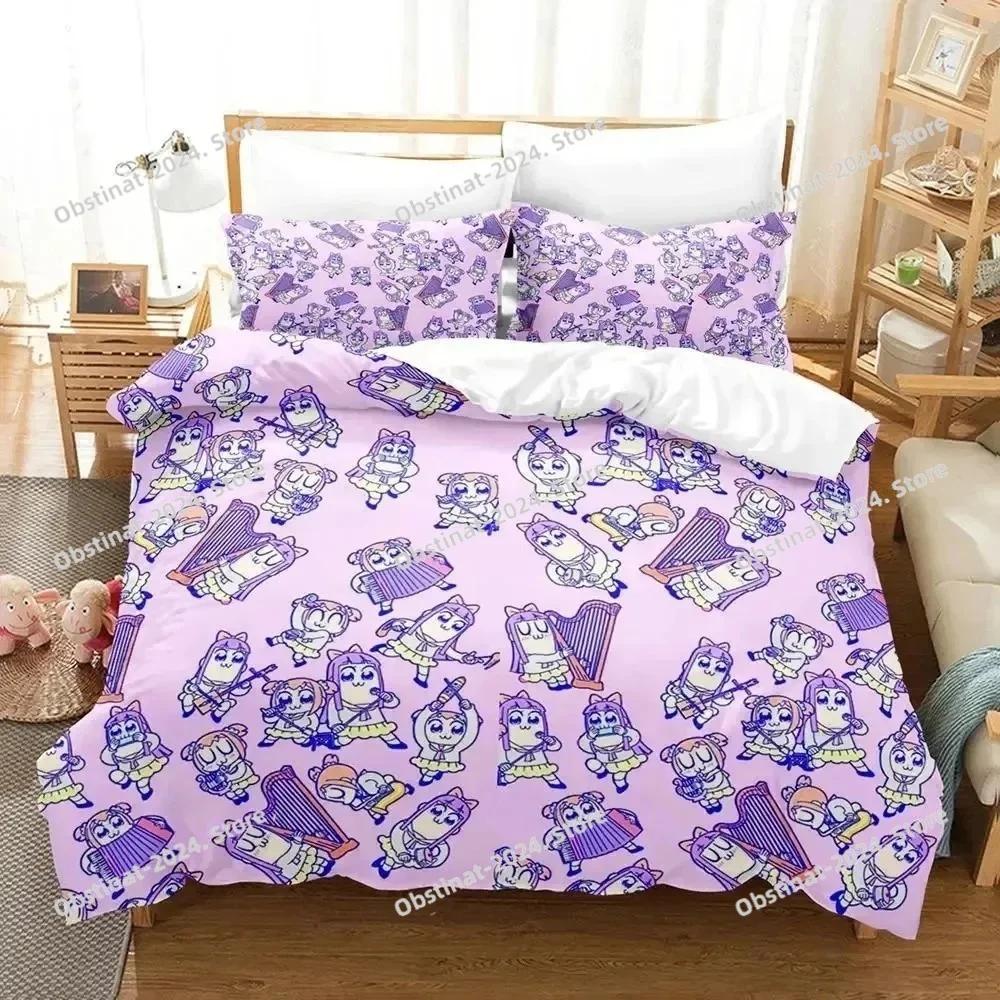 Fashion 3d Anime Pop Team Epic Bedding Set Printed With Pillowcase Bed Duvet Cover Soft Single Double Queen Super King Size