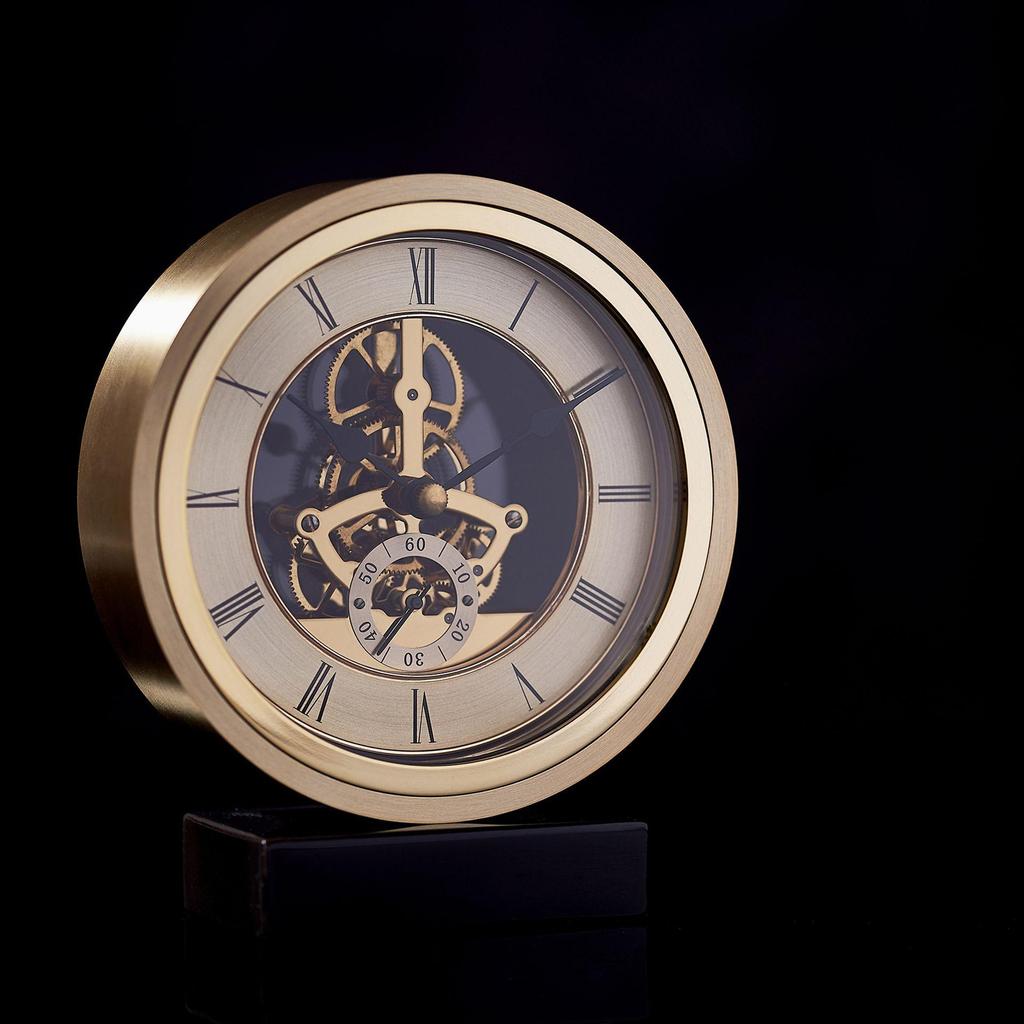 Wm.Widdop Round Skeleton Clock On Base