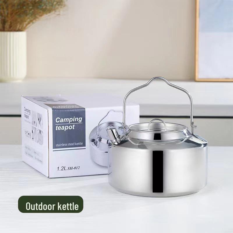 Outdoor-Kessel mit großem Fassungsvermögen: Tragbarer 304 Edelstahl für Camping, Bergsteigen, Angeln, Picknicks und Kaffeekochen.