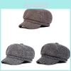 Klassischer Britischer Stil Baskenmütze für Damen Winter Herbst Wärme Winddicht Sonnenschutz